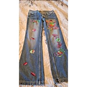 Antik denim Womens jeans Sz 30 embroidered Colorerful